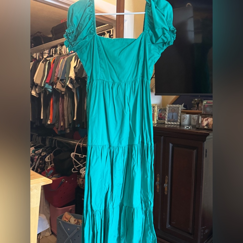 Smocked Green Dress